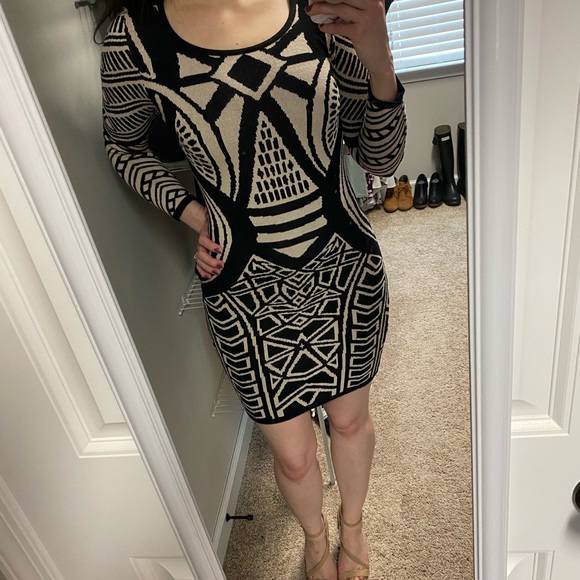 Winter Geometric Cocktail Dress - Picture 2 of 4